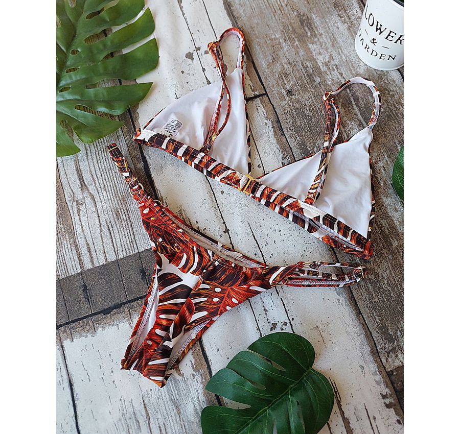 Biquini Fio Duplo Monstera Laranja 337