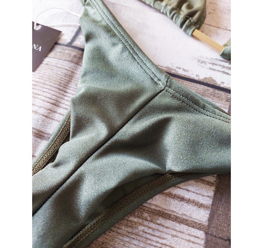 Biquini Fio Dental Verde Croco 086