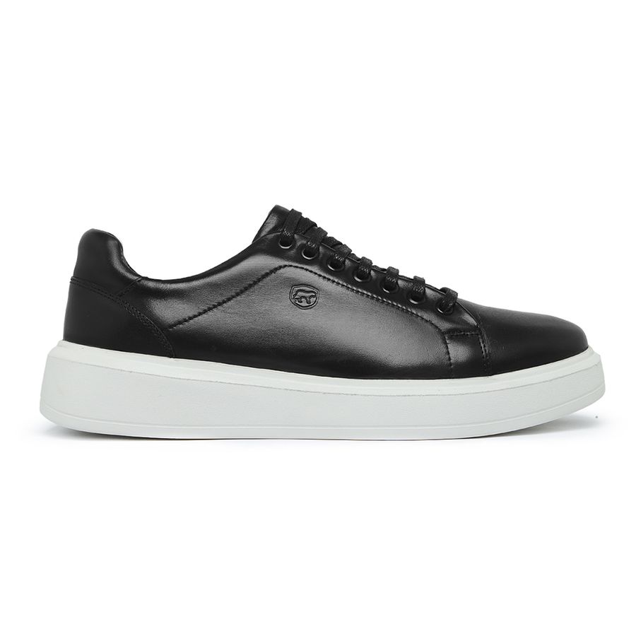 Tênis de Amarrar Minimalista Preto Sola Alta Clean