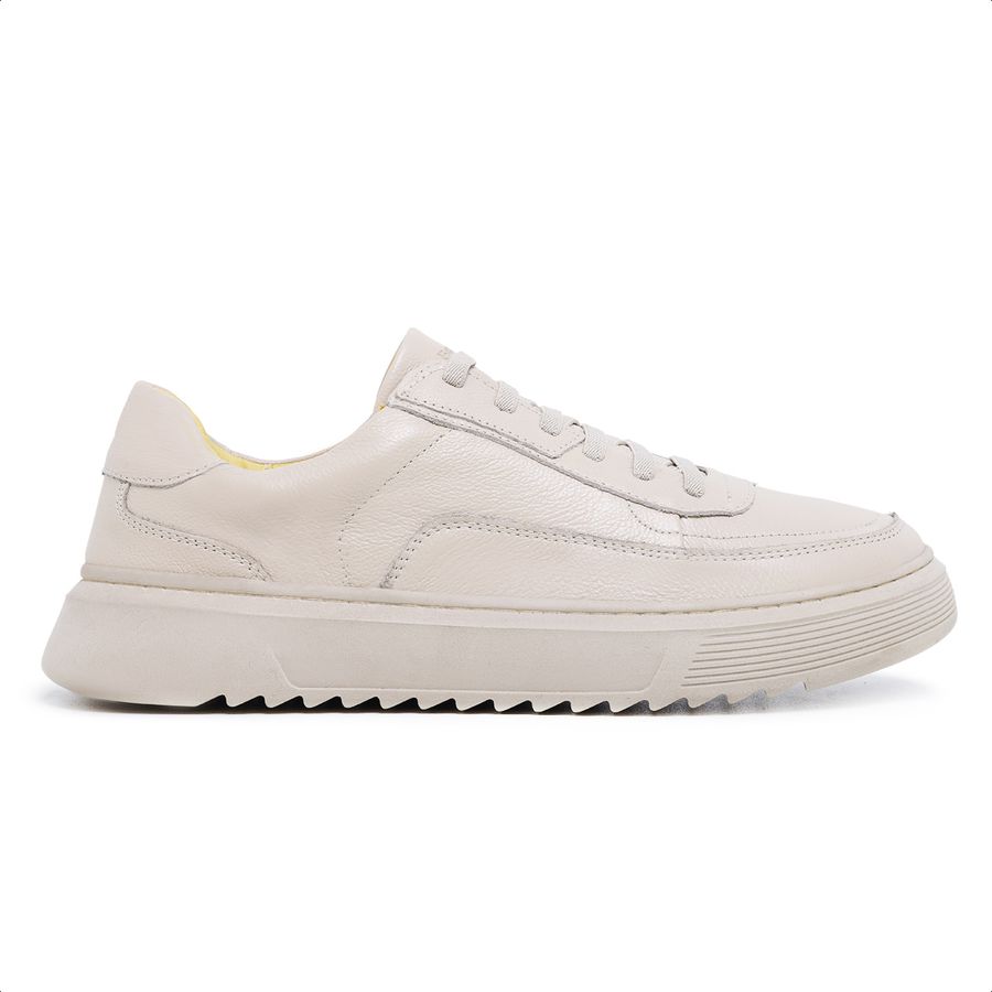 Tênis Wave couro off white sola tratorada