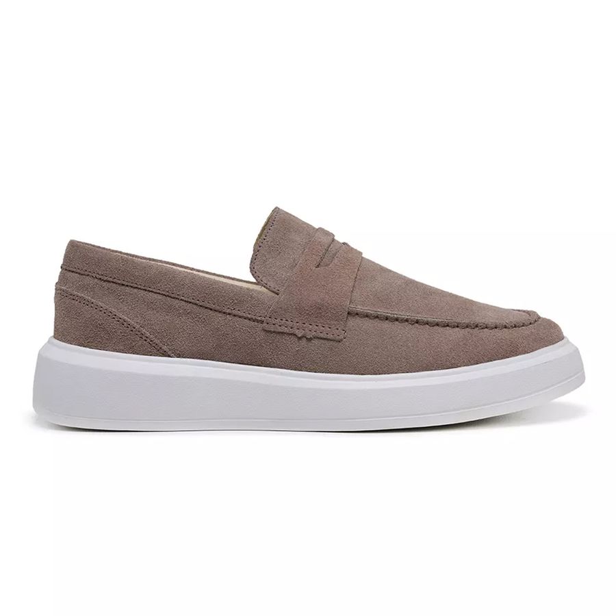 Sapato Loafer Mocassim Master Camurça Taupe
