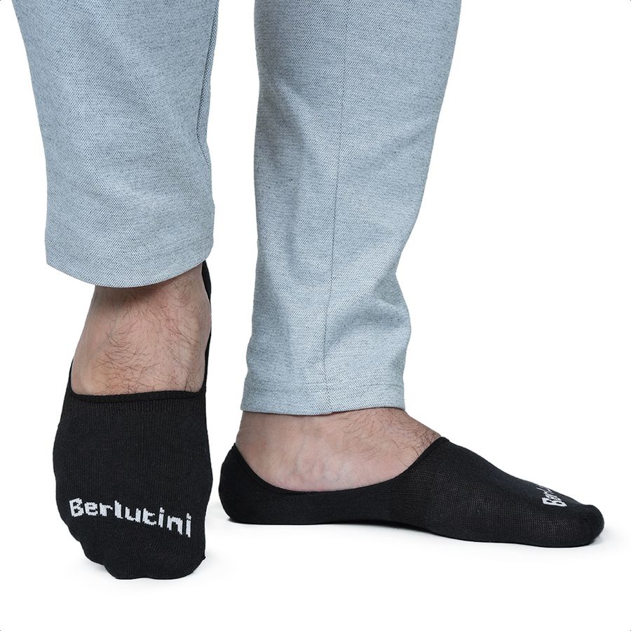 Kit 2 Pares Meia Invisível Masculina Berlutini - Preta 