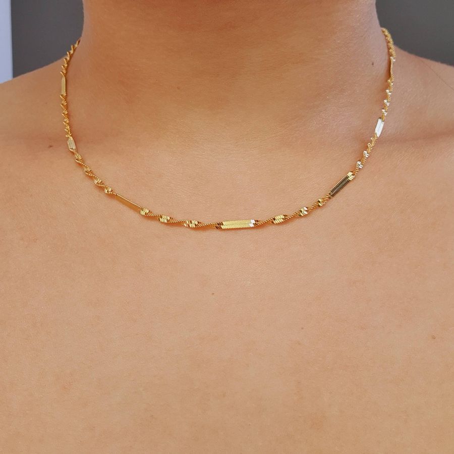 Colar Folheado A Ouro 18K Baiana Detalhada 