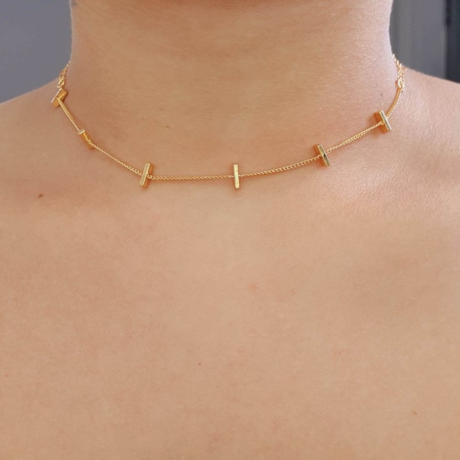 Colar Folheado A Ouro 18K Detalhado