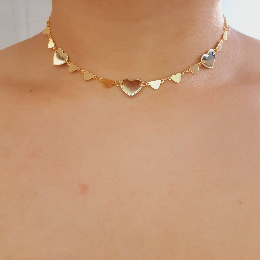 Colar Folheado A Ouro 18K Coração 