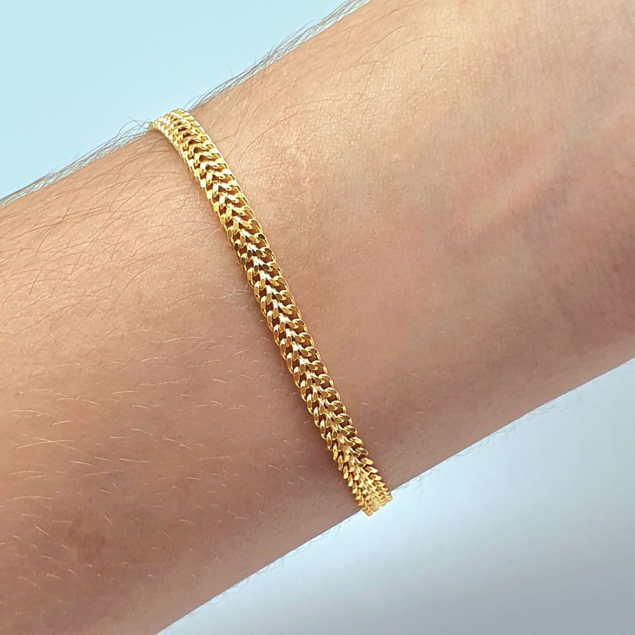 Pulseira Folheada A Ouro 18K Detalhada 