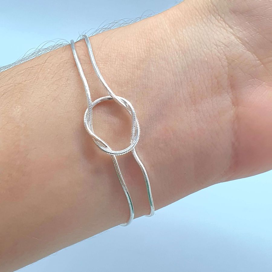 Pulseira Folheada A Prata 925 Nó
