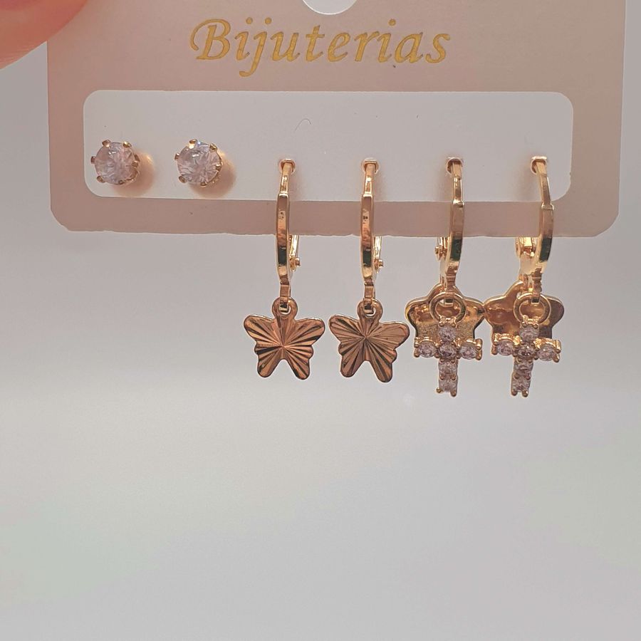 Kit De Brincos Sortidos Dourado 