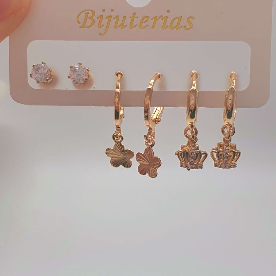 Kit De Brincos Sortidos Dourado 