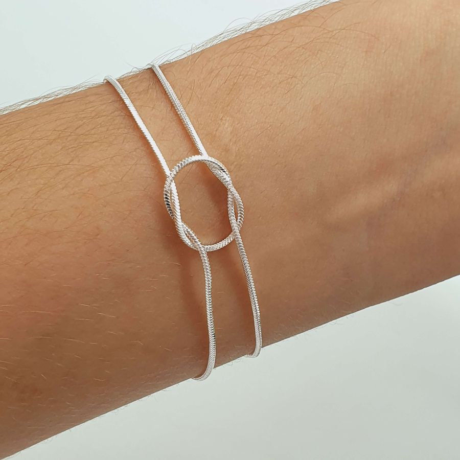 Pulseira Folheada A Prata 925 Nó 