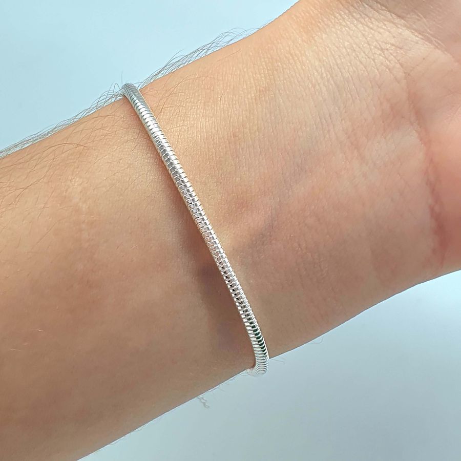 Pulseira Folheada A Prata 925 Cilindral 