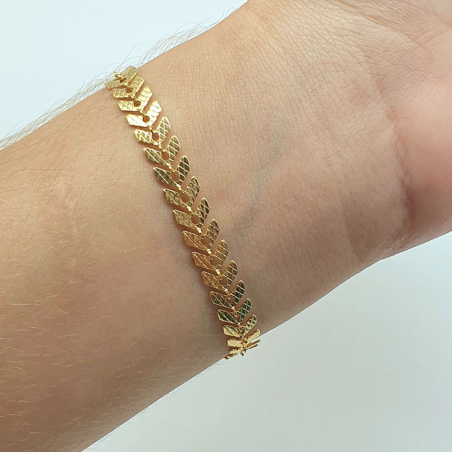 Pulseira Folheada A Ouro 18K Escamas 