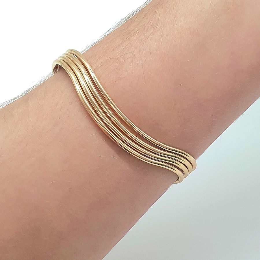 Bracelete Ondulado Dourado 