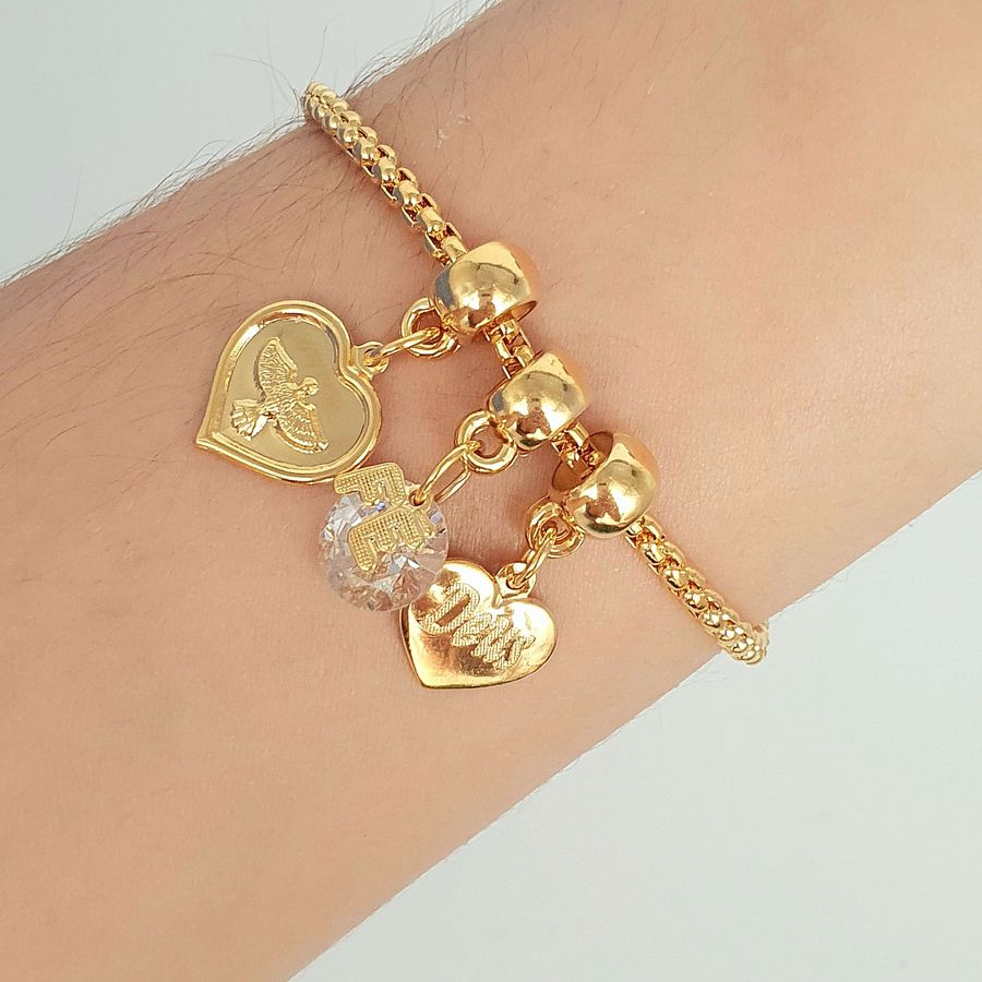 Pulseira Folheada A Ouro 18K Religiosa 