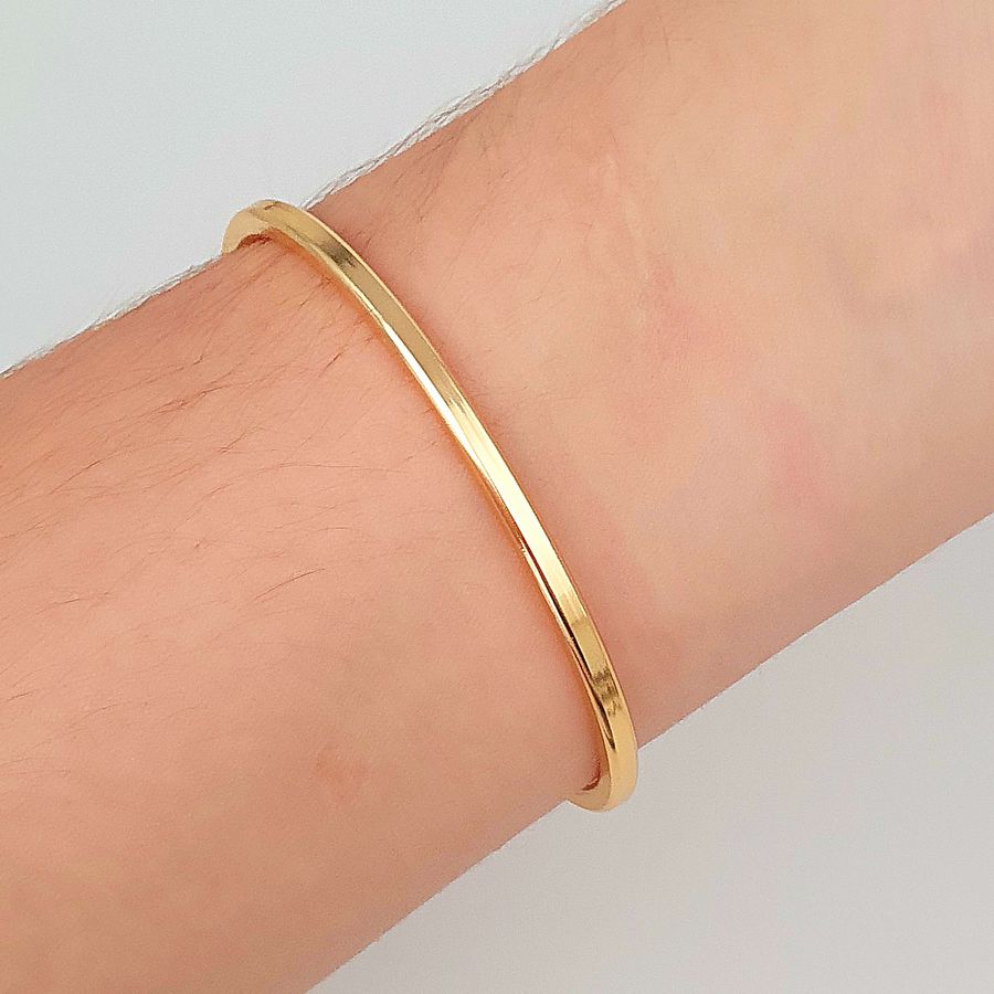 Bracelete Folheado A Ouro 18K Liso 