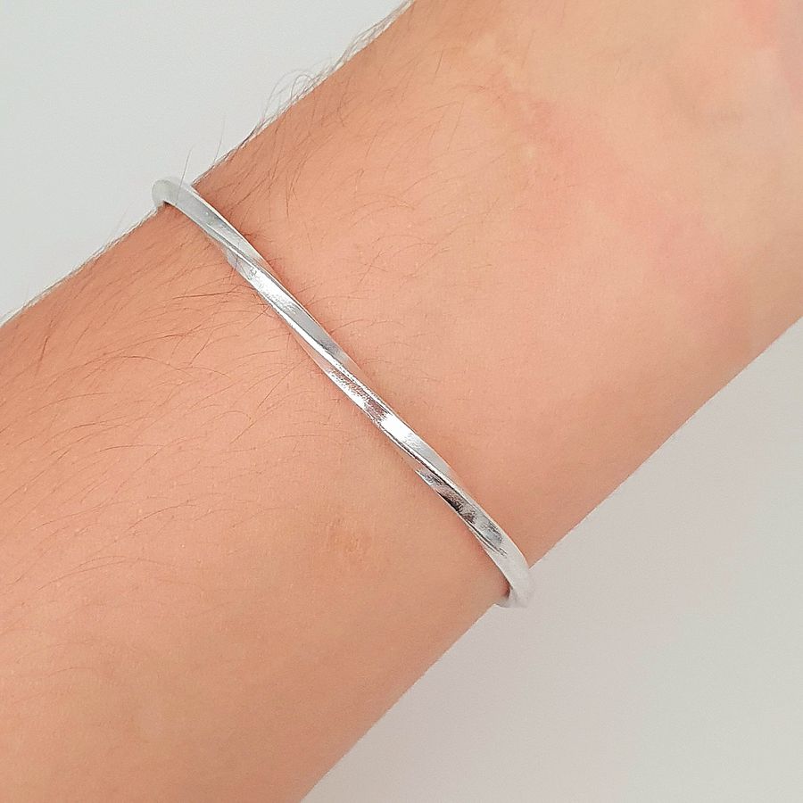 Bracelete Folheado A Prata 925 Detalhado 