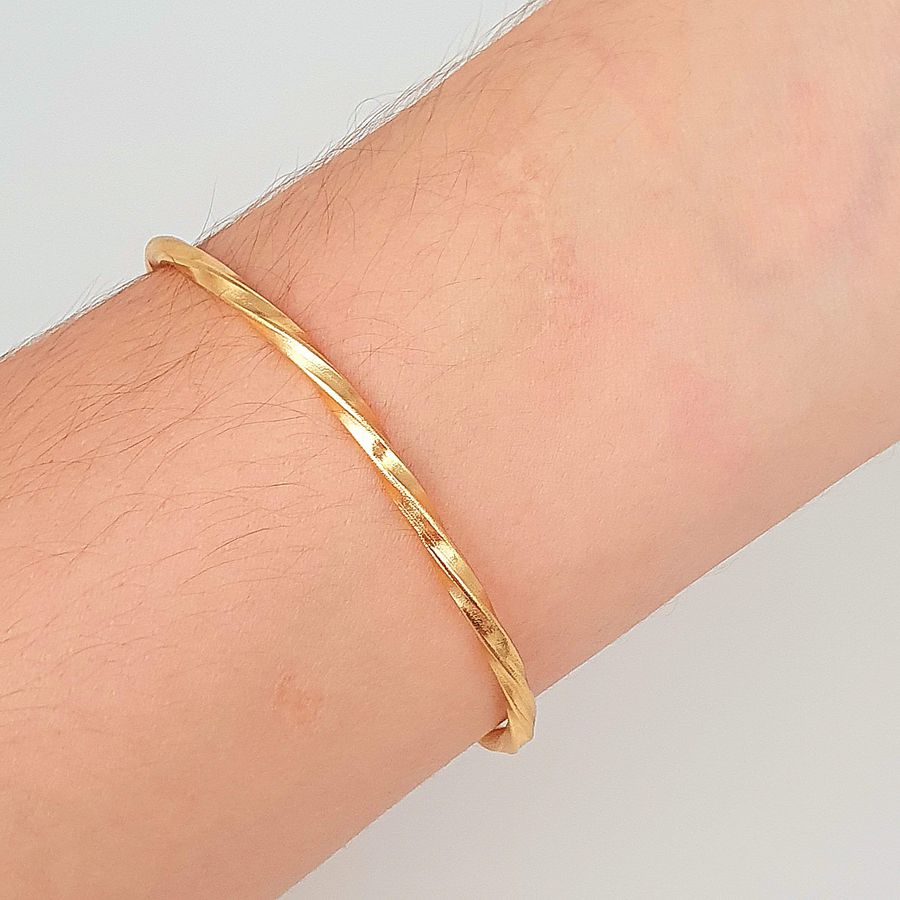 Bracelete Folheado A Ouro 18K Detalhado 