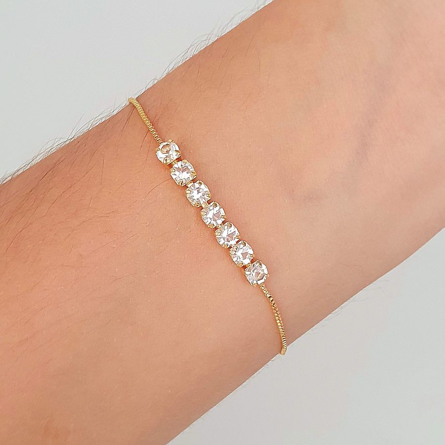 Pulseira Folheada A Ouro 18K Pontos De Luz 