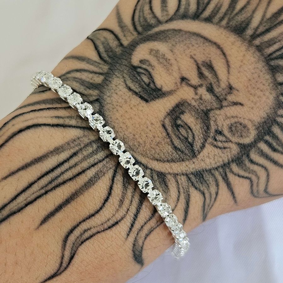 Pulseira Folheada A Prata 925 Com Zircônia 