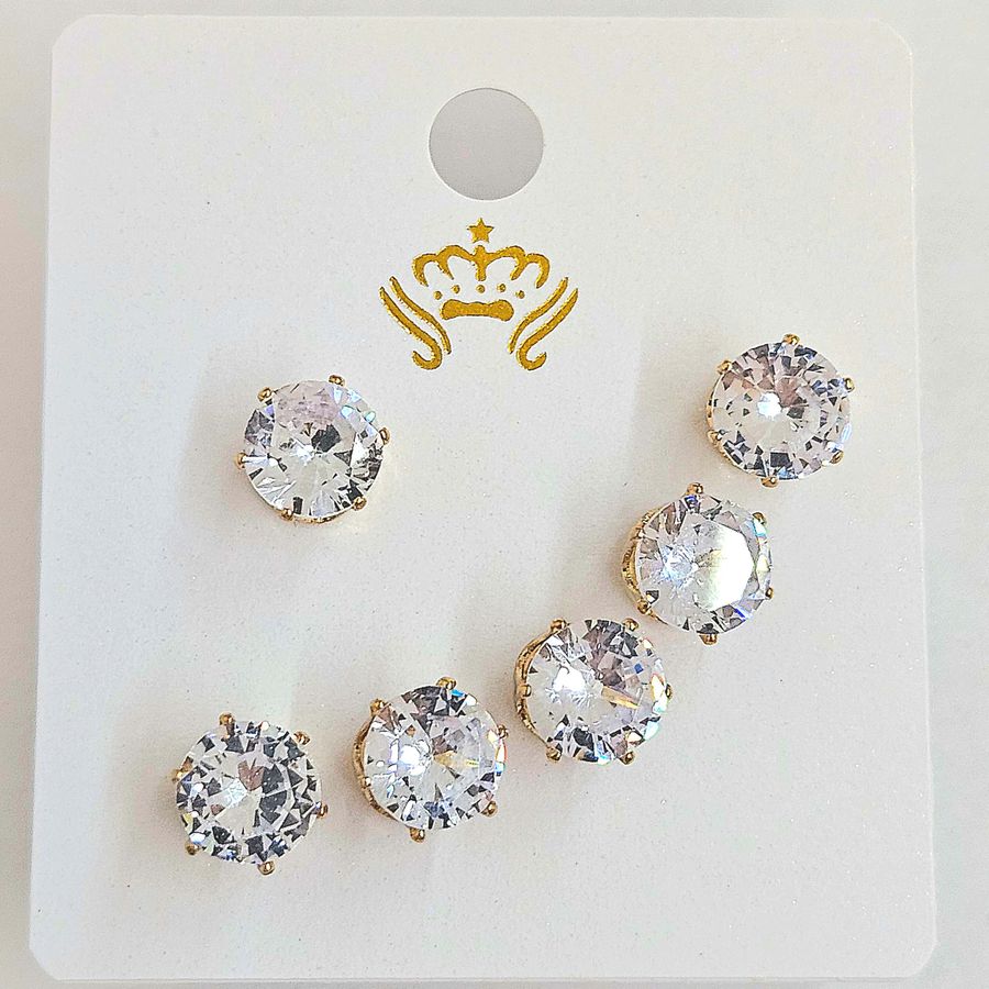 Kit De Brincos Ponto De Luz Dourado 