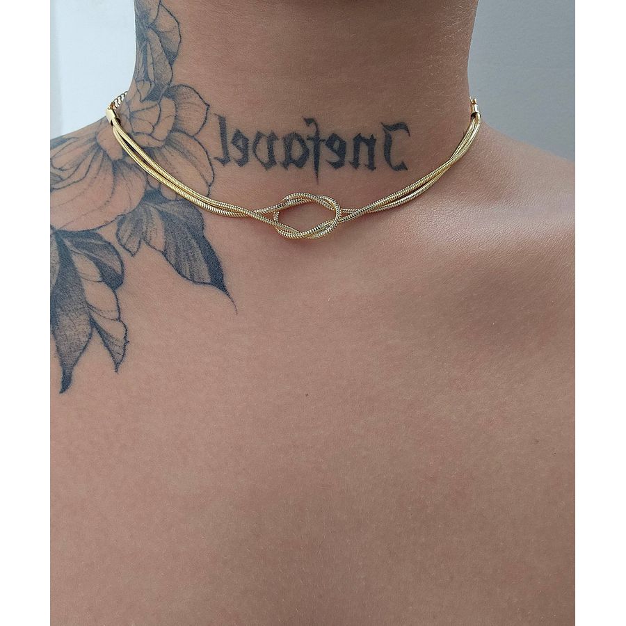 Colar Folheado a Ouro 18K Nó 