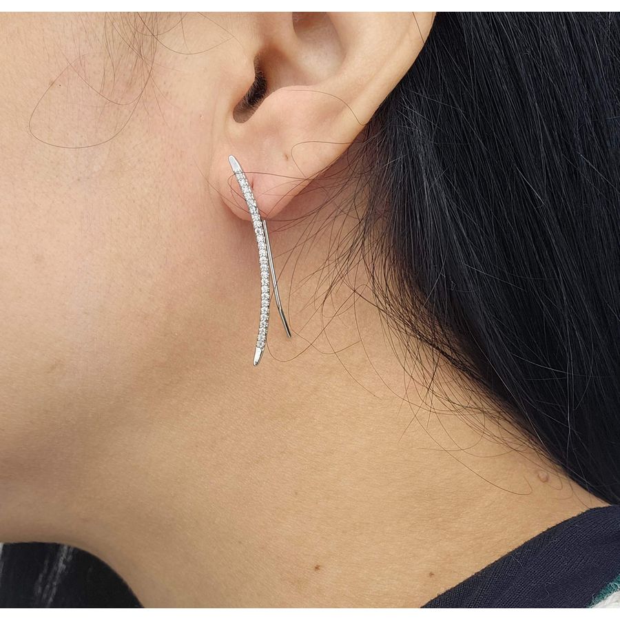 Brinco Com Zircônia Delicate Prata 