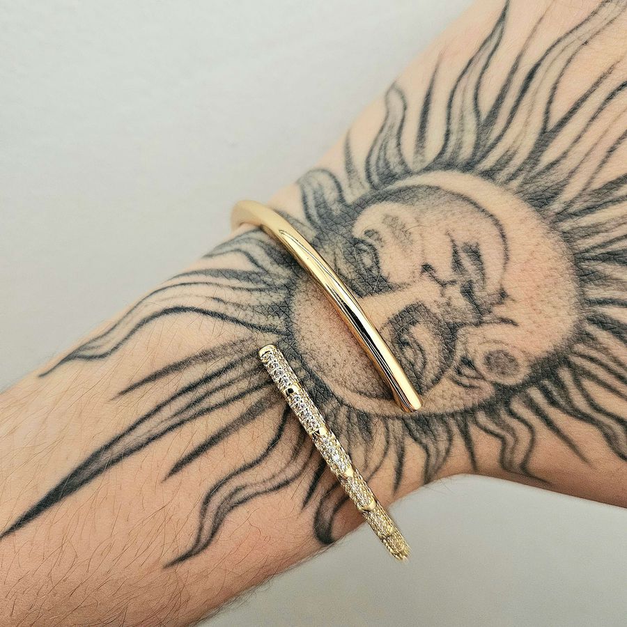 Bracelete Cravejado Em Zircônia Detalhado Dourado 