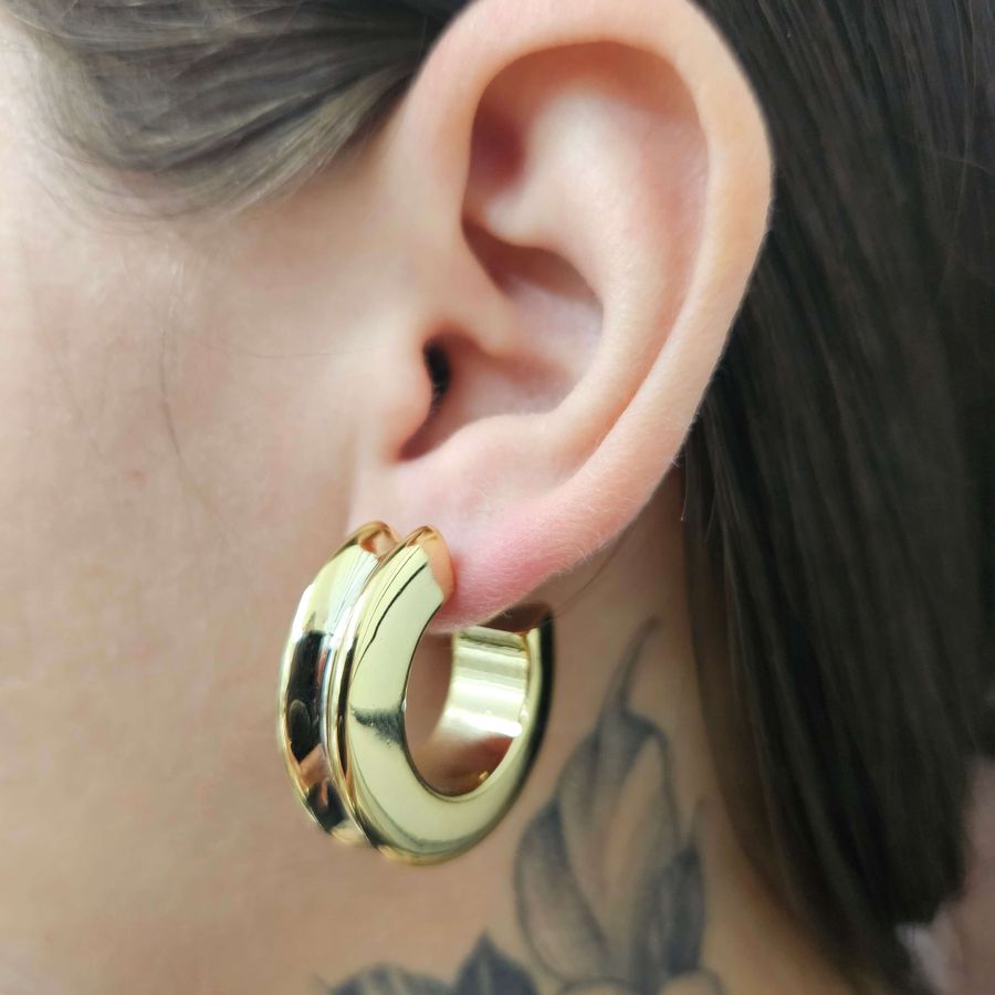 Argola Folheada a Ouro 18K 