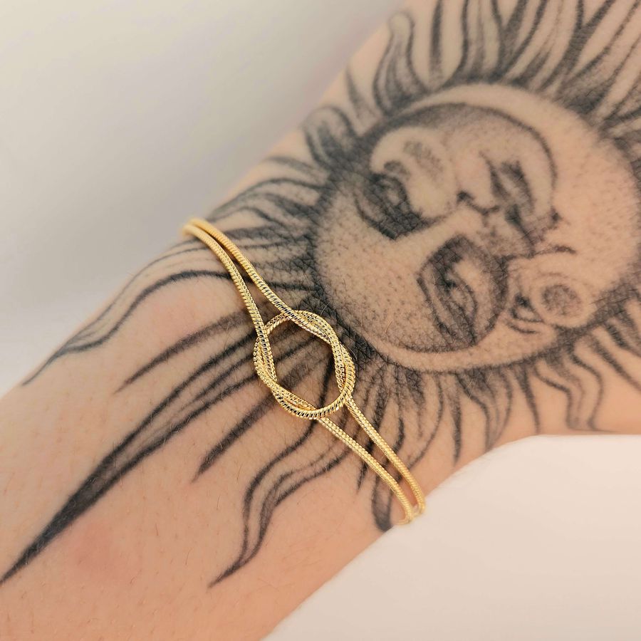 Pulseira Folheada A Ouro 18K Nó 