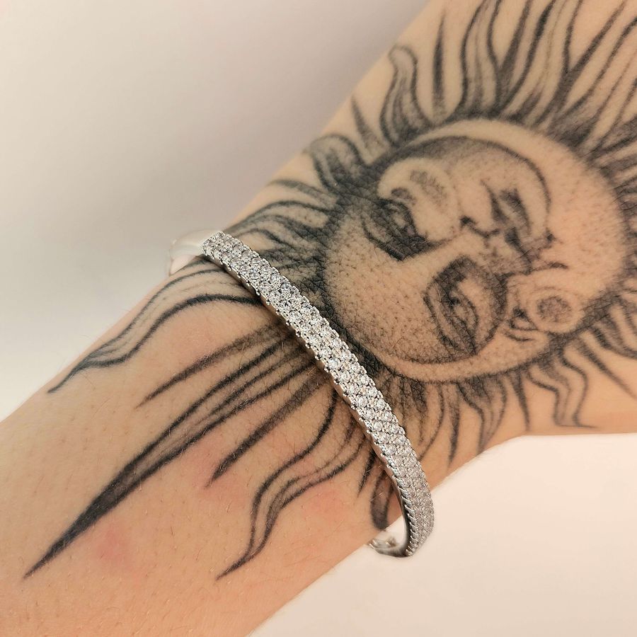 Bracelete Chic Com Zircônia Prata 