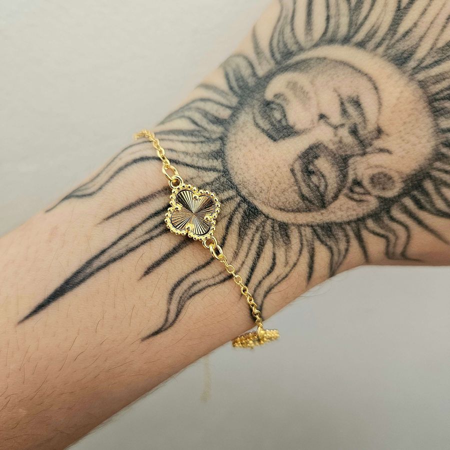 Pulseira Folheada A Ouro 18K Trevo 