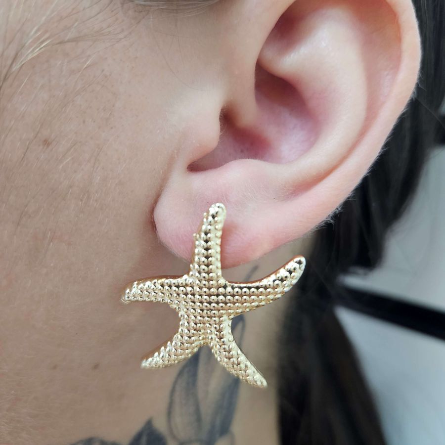 Brinco Folheado a Ouro 18K Estrela Do Mar