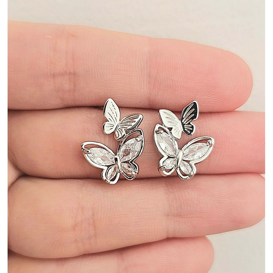 Brinco Borboleta Prata 