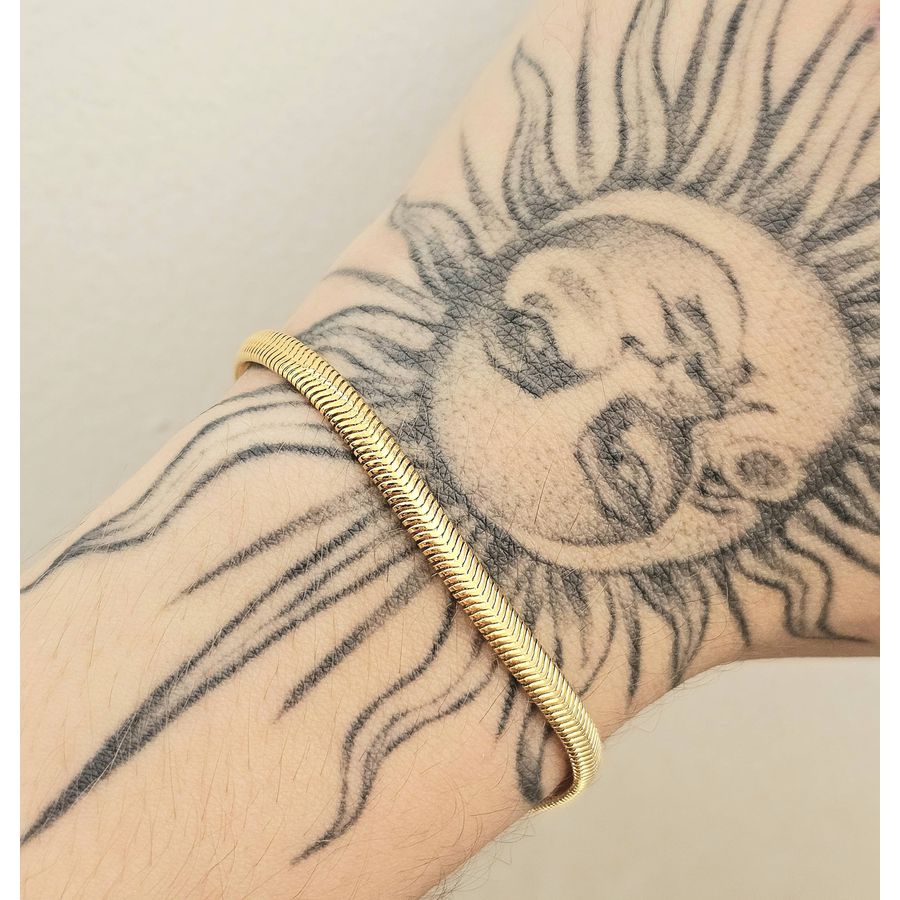 Pulseira Folheada A Ouro 18K Malha 