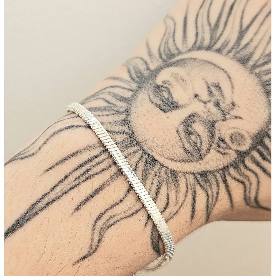 Pulseira Folheada A Prata 925 Texturizada 