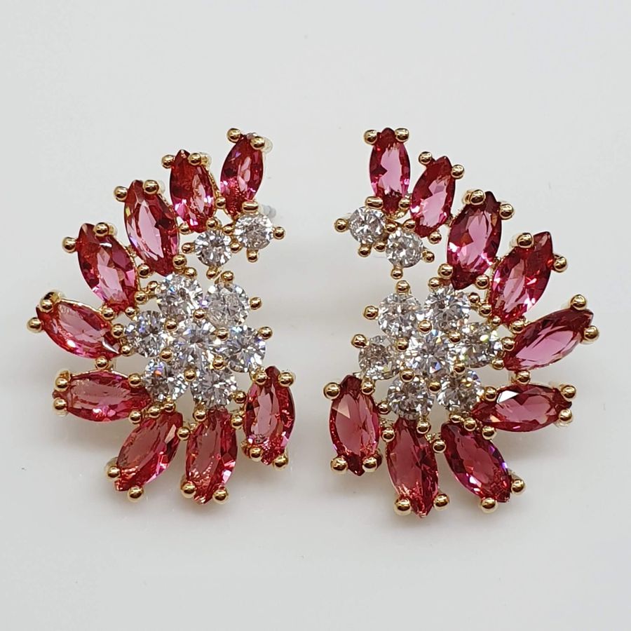 Brinco Semi Joia Ouro Rosa 