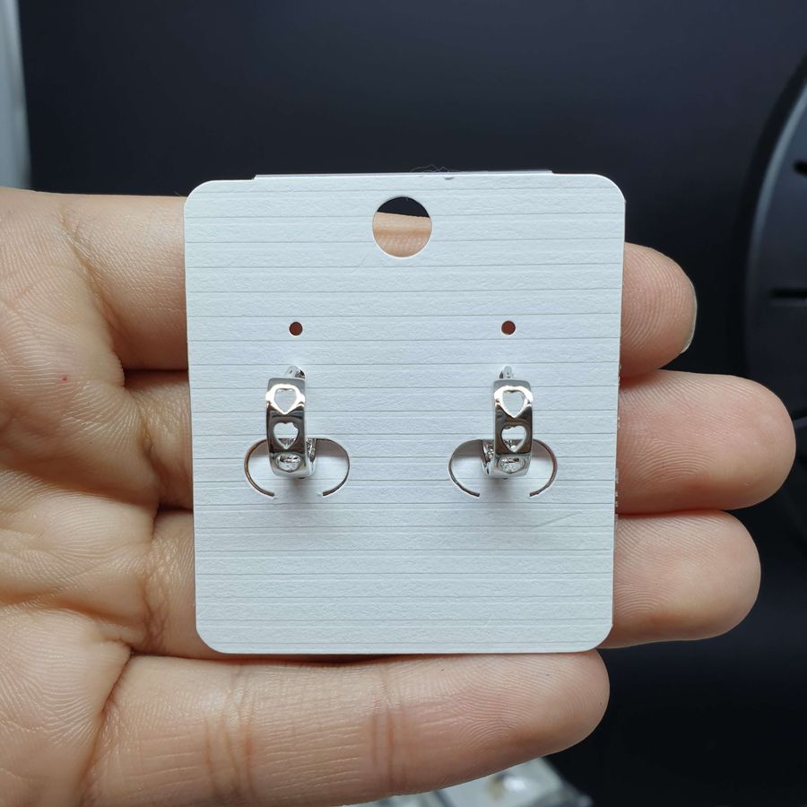 Mini Argola Semi Joia Coração Prata 