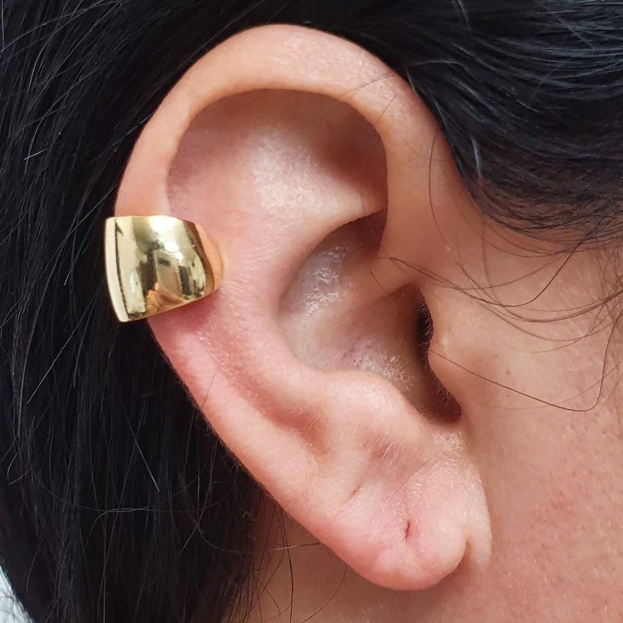 Piercing Fake Folheado Dourado Liso 