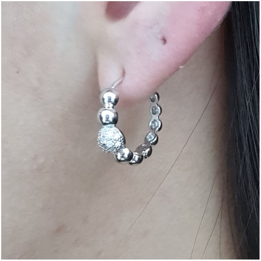 Argola Folheada Micro Zircônia Prata 