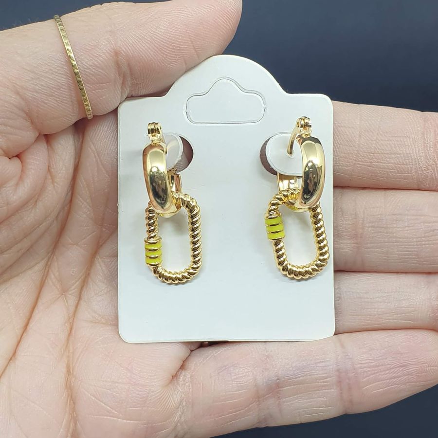 Mini Argola Folheada Dourada Amarelo