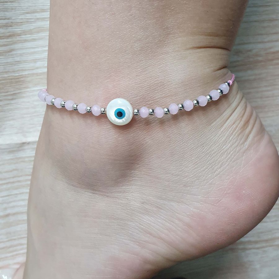 Tornozeleira Olho Grego Rosa 
