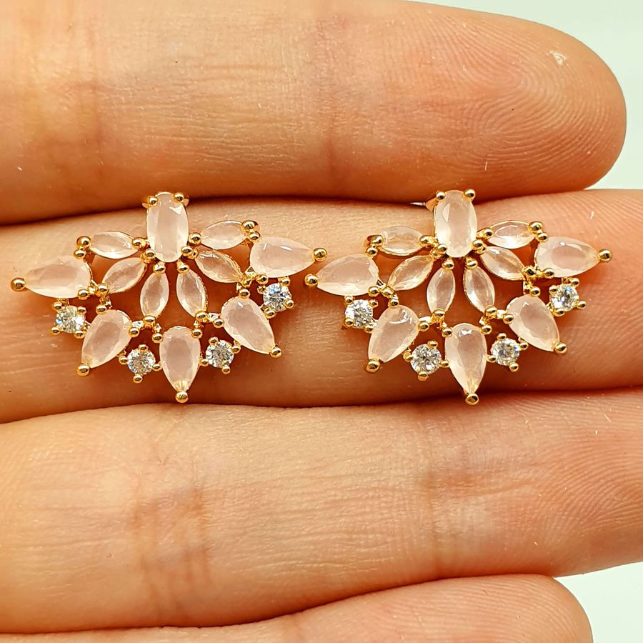 Brinco Semi Joia Ouro Rosa