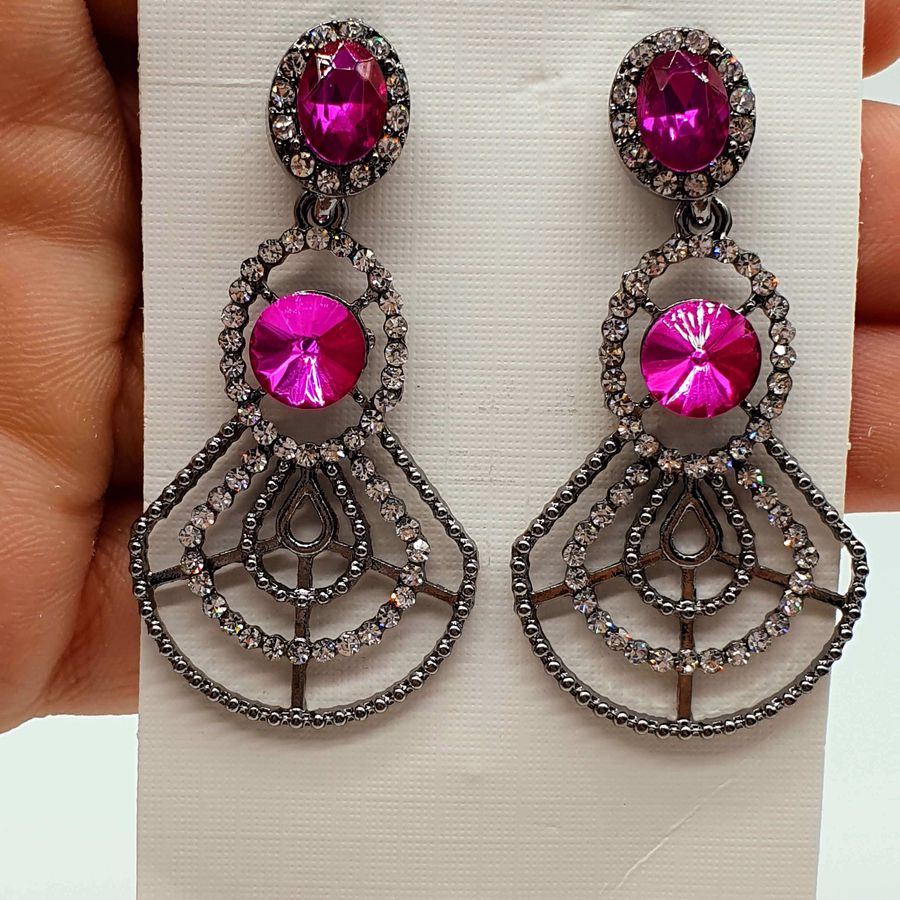 Brinco Grafite Rosa