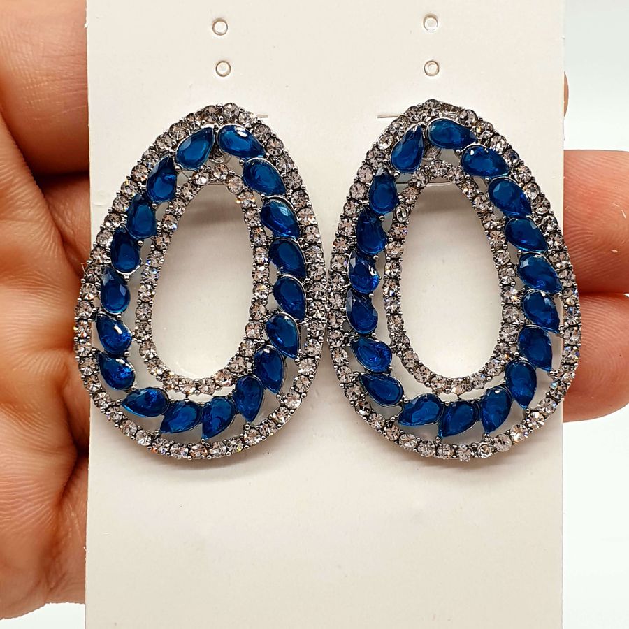 Brinco Prata Azul 