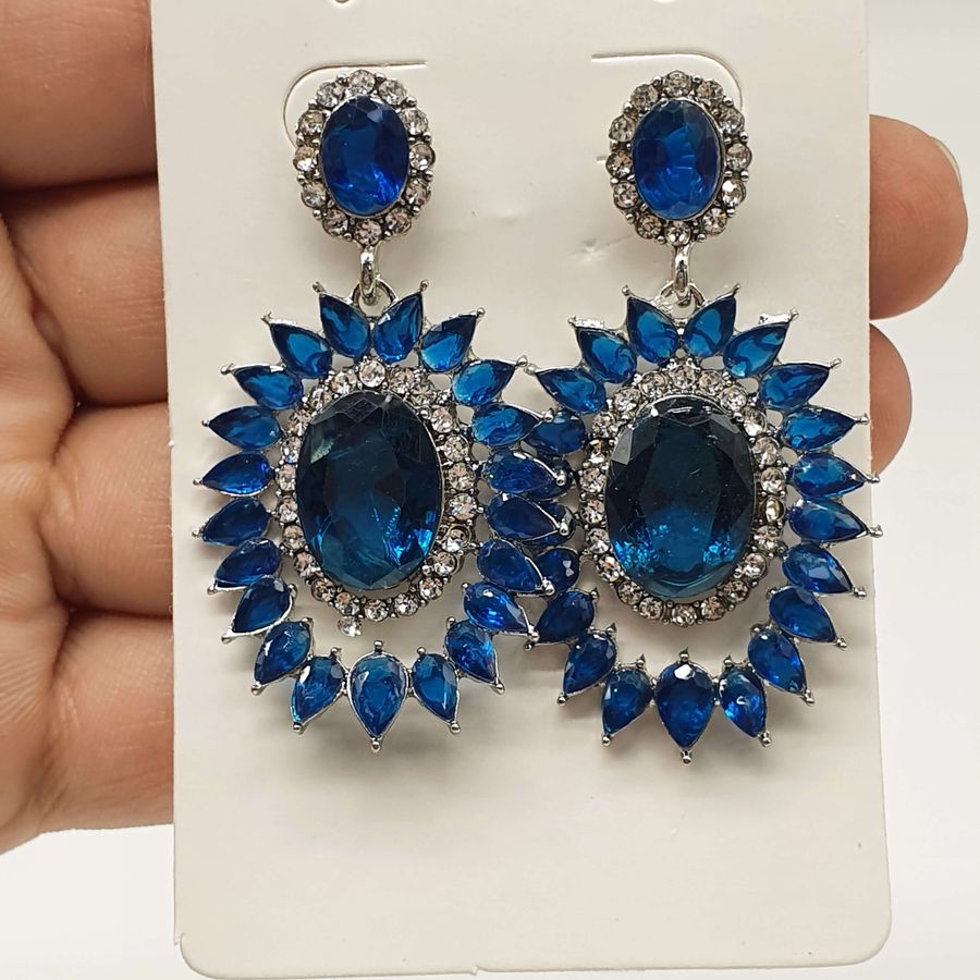Brinco Prata Azul 