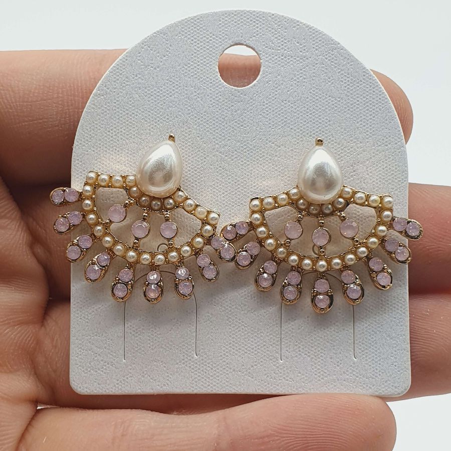 Brinco Dourado Rosa Clara 