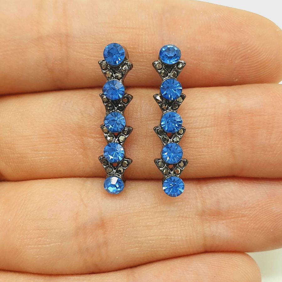 Brinco Ear Hook Grafite Azul 