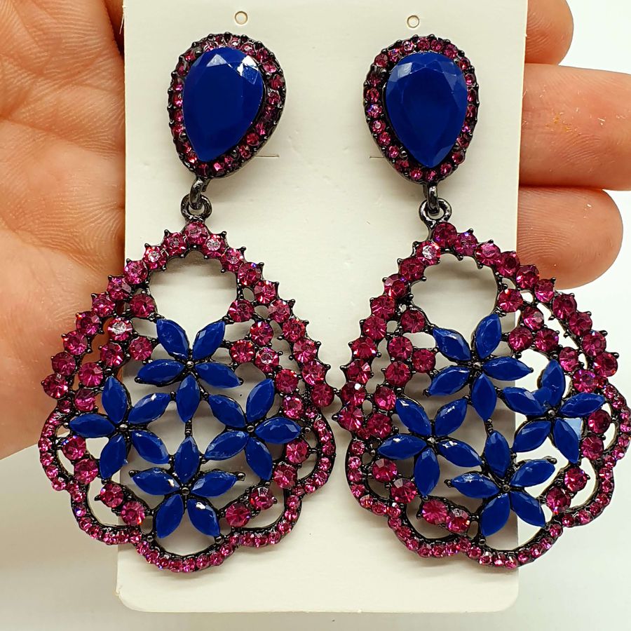 Brinco Grafite Rosa e Azul 