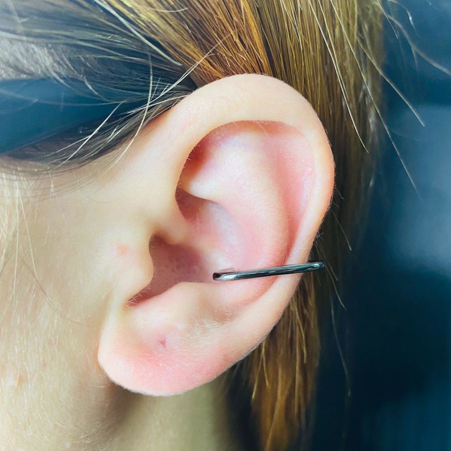 Par De Piercings Fakes Liso Grafite 