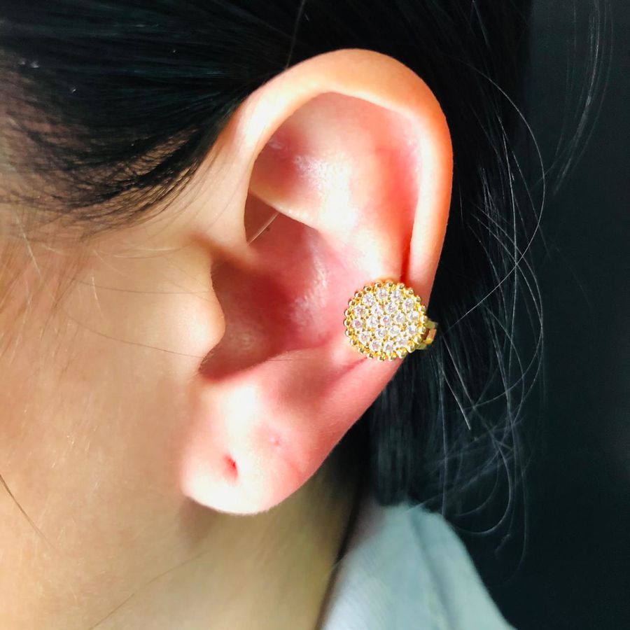 Piercing Fake Zircônia Dourado 